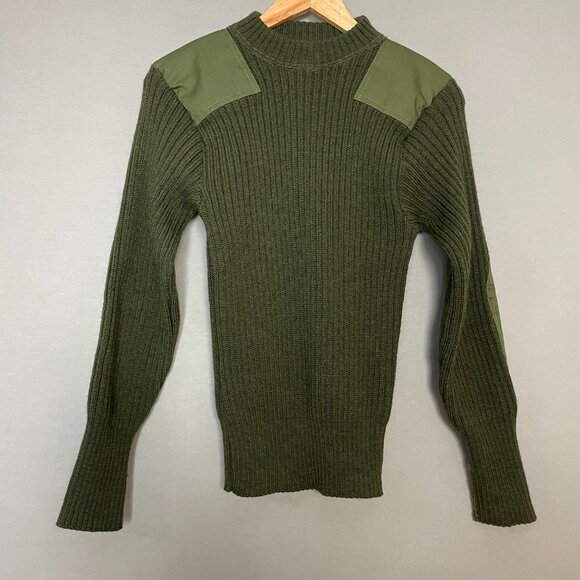 Vintage Jack Young Associates Sweater Tactical Military Green Size 38 Ribbed - Picture 11 of 12